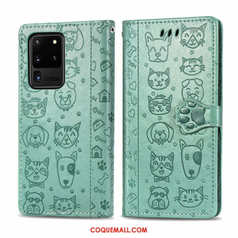 Étui Samsung Galaxy S20 Ultra Similicuir Incassable Charmant, Coque Samsung Galaxy S20 Ultra Dessin Animé Protection