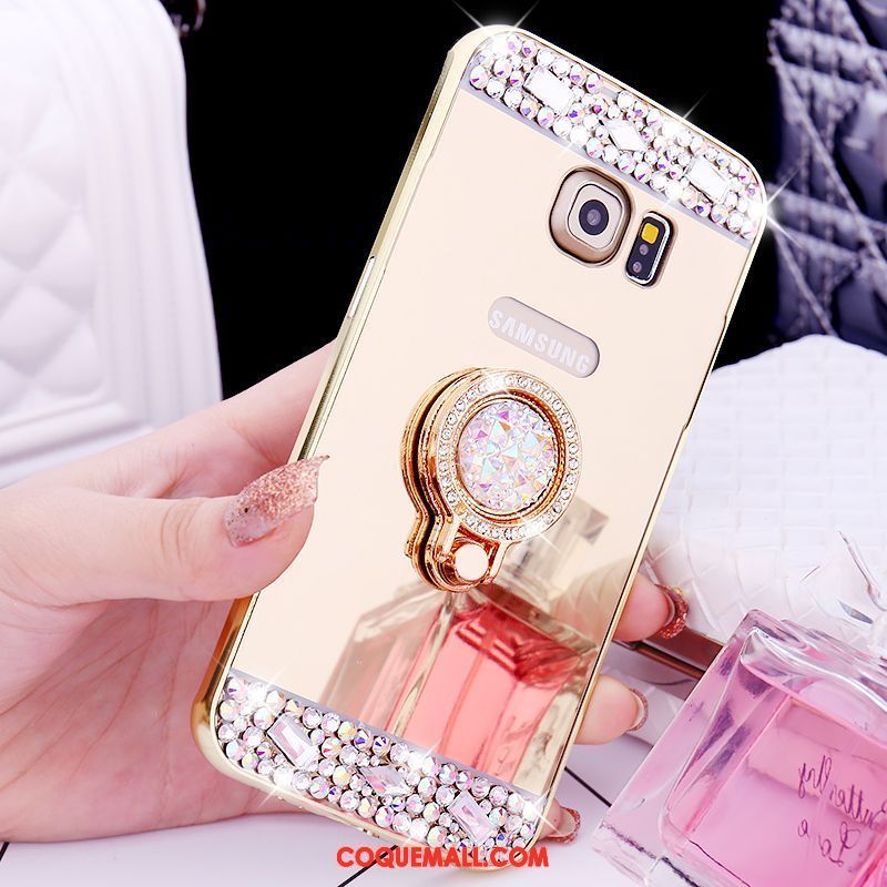 Étui Samsung Galaxy S6 Edge Border Miroir Gems, Coque Samsung Galaxy S6 Edge Téléphone Portable Étoile Champagner Farbe