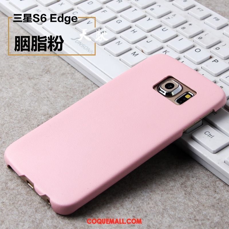 Étui Samsung Galaxy S6 Edge Couvercle Arrière Protection Incassable, Coque Samsung Galaxy S6 Edge Rose Étoile