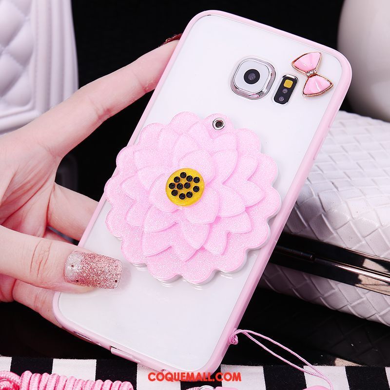 Étui Samsung Galaxy S6 Fleur Protection Tendance, Coque Samsung Galaxy S6 Étoile Ornements Suspendus