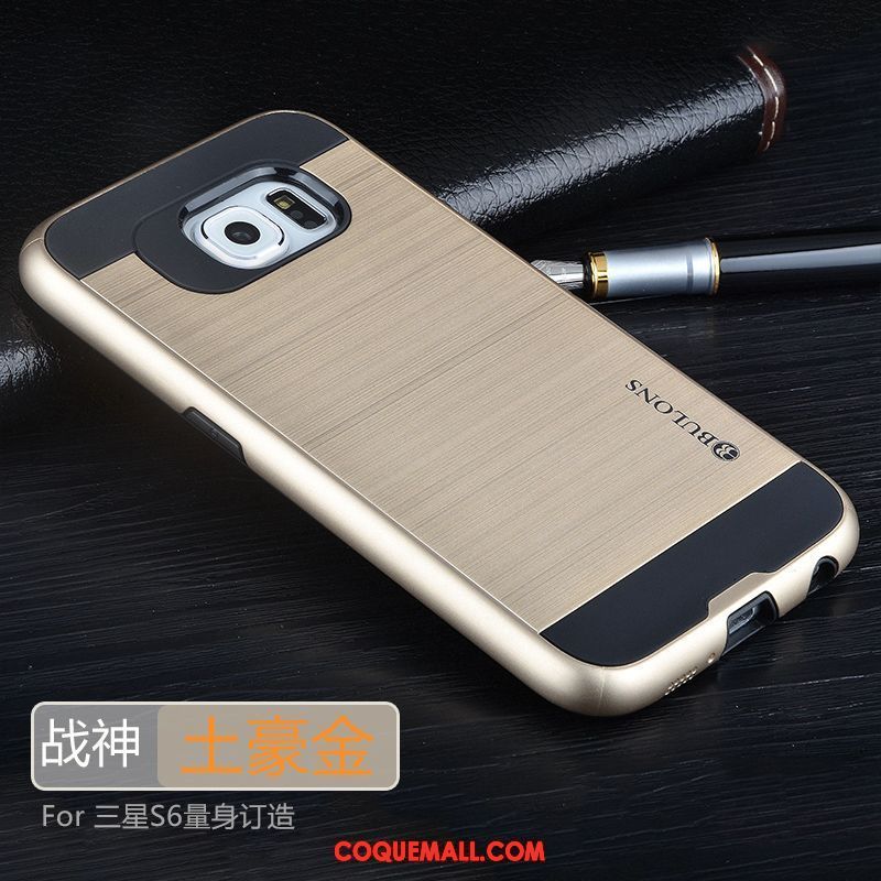 Étui Samsung Galaxy S6 Incassable Protection Étoile, Coque Samsung Galaxy S6 Or Téléphone Portable