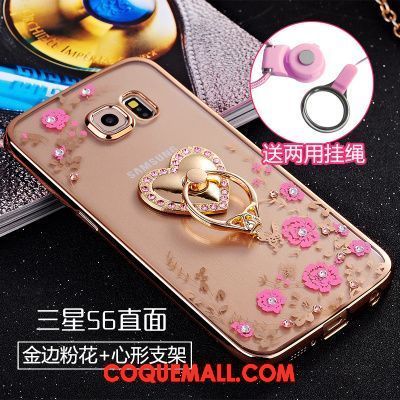 Étui Samsung Galaxy S6 Or Silicone Anneau, Coque Samsung Galaxy S6 Fluide Doux Amour