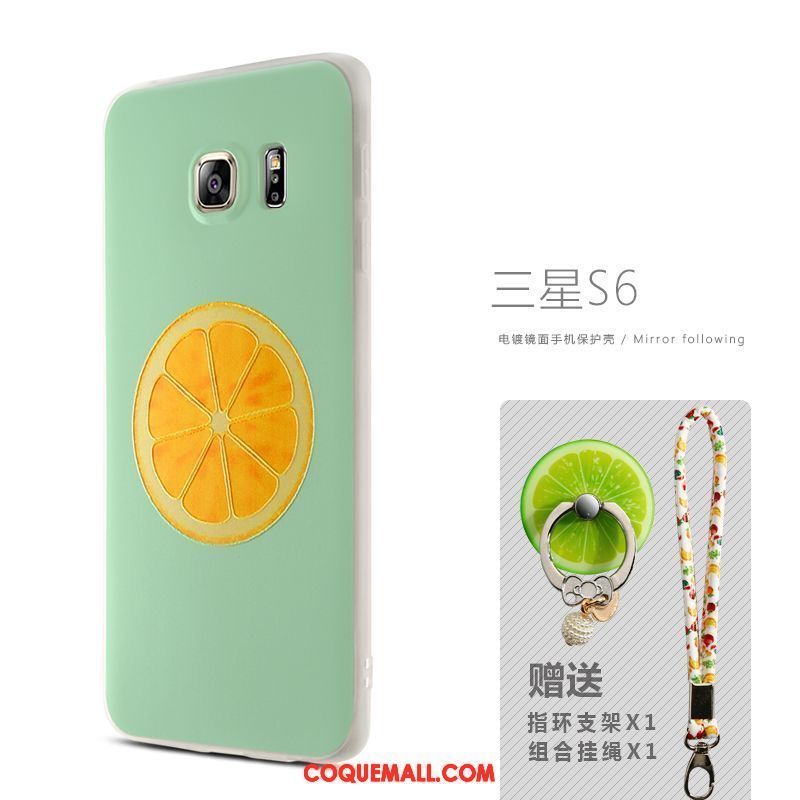 Étui Samsung Galaxy S6 Protection Vert Tendance, Coque Samsung Galaxy S6 Étoile Fluide Doux