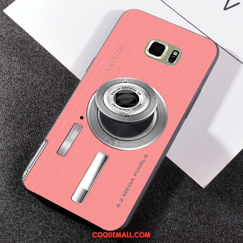 Étui Samsung Galaxy S6 Silicone Délavé En Daim Tendance, Coque Samsung Galaxy S6 Rose Fluide Doux