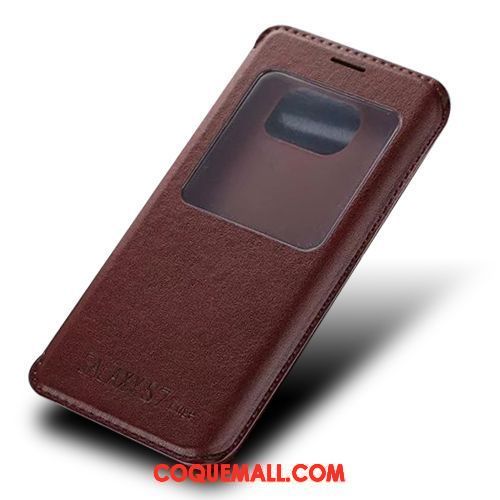 Étui Samsung Galaxy S7 Edge Protection Foncé Difficile, Coque Samsung Galaxy S7 Edge Étoile Étui En Cuir Braun