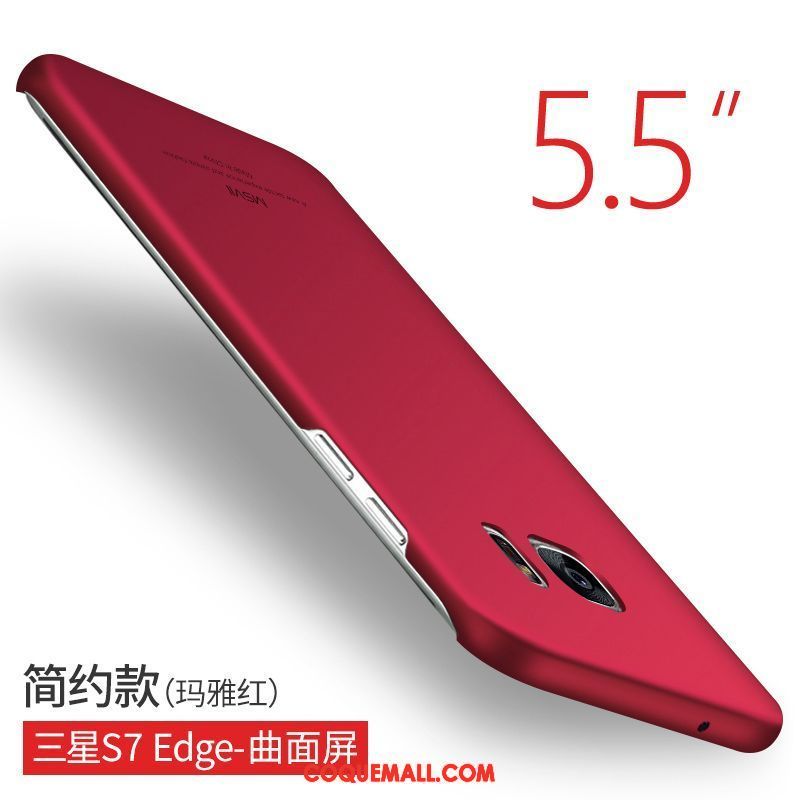 Étui Samsung Galaxy S7 Edge Téléphone Portable Étoile Protection, Coque Samsung Galaxy S7 Edge Délavé En Daim Rouge