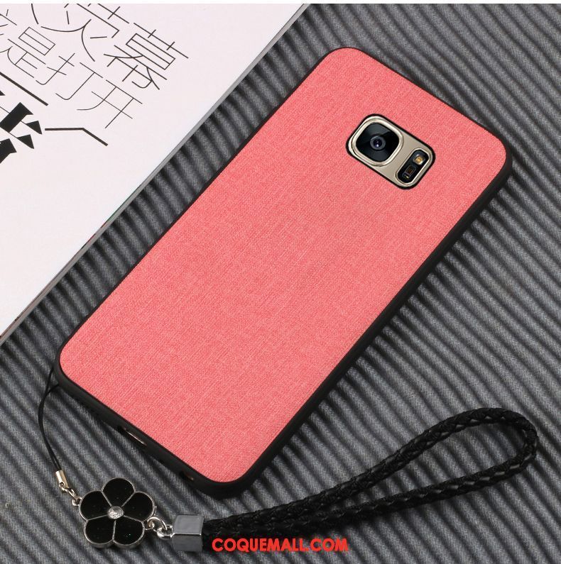 Étui Samsung Galaxy S7 Edge Étoile Protection Tout Compris, Coque Samsung Galaxy S7 Edge Rose Fluide Doux