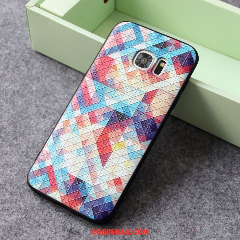 Étui Samsung Galaxy S7 Plaid Délavé En Daim Tout Compris, Coque Samsung Galaxy S7 Mode Gaufrage