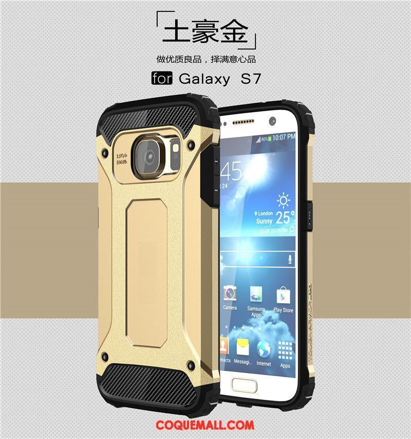 Étui Samsung Galaxy S7 Protection Armure Or, Coque Samsung Galaxy S7 Étoile Téléphone Portable