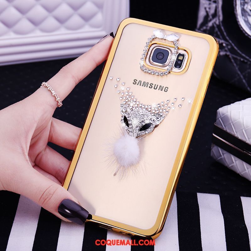 Étui Samsung Galaxy S7 Protection Transparent Étoile, Coque Samsung Galaxy S7 Téléphone Portable Or