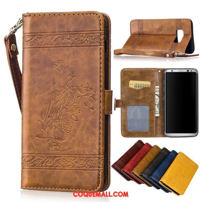 Étui Samsung Galaxy S8 Carte Business Protection, Coque Samsung Galaxy S8 Vintage Étui En Cuir Braun