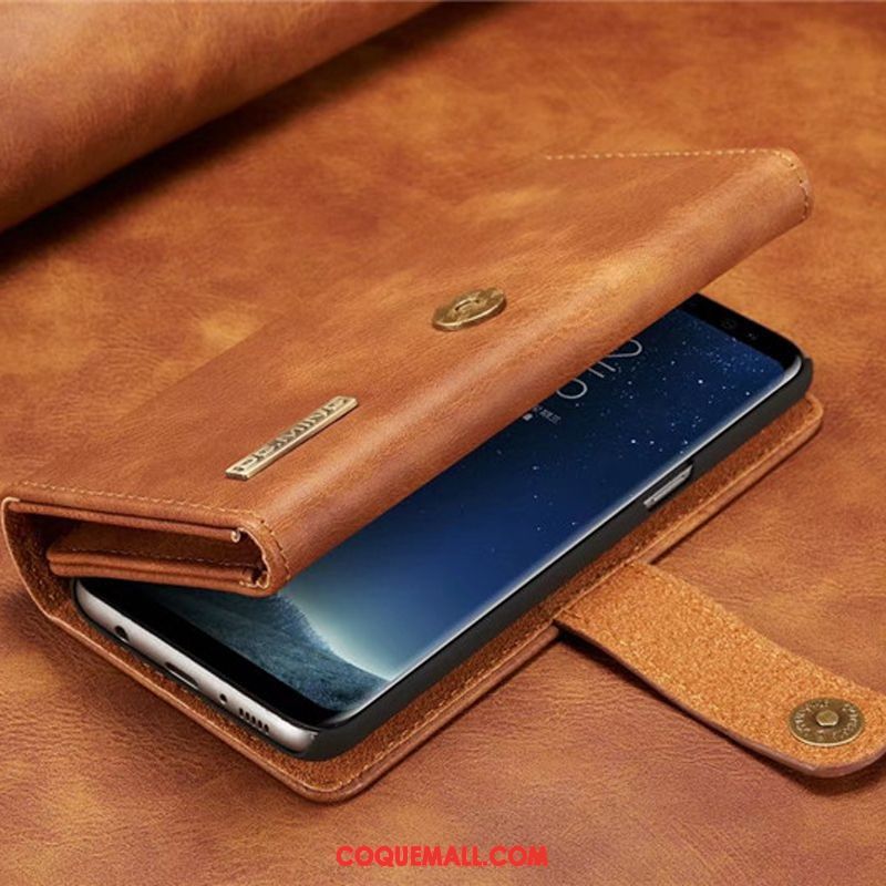 Étui Samsung Galaxy S8+ Plier Étoile Téléphone Portable, Coque Samsung Galaxy S8+ Étui En Cuir Incassable Braun
