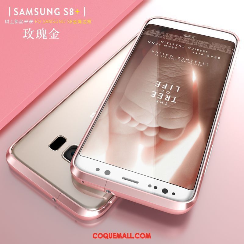 Étui Samsung Galaxy S8 Téléphone Portable Métal Or Rose, Coque Samsung Galaxy S8 Border Protection