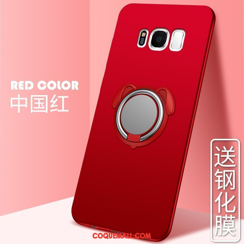 Étui Samsung Galaxy S8 Téléphone Portable Rouge Tout Compris, Coque Samsung Galaxy S8 Délavé En Daim Protection