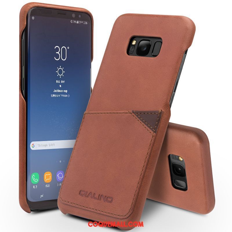 Étui Samsung Galaxy S8 Étui En Cuir Pu Téléphone Portable, Coque Samsung Galaxy S8 Étoile Protection Braun