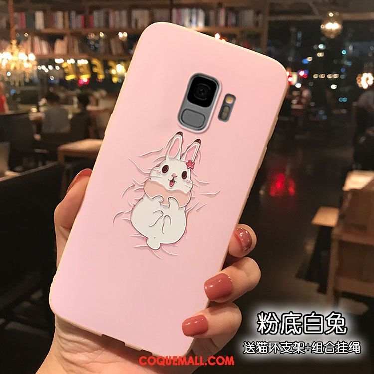 Étui Samsung Galaxy S9 Dessin Animé Silicone Téléphone Portable, Coque Samsung Galaxy S9 Étoile Rose