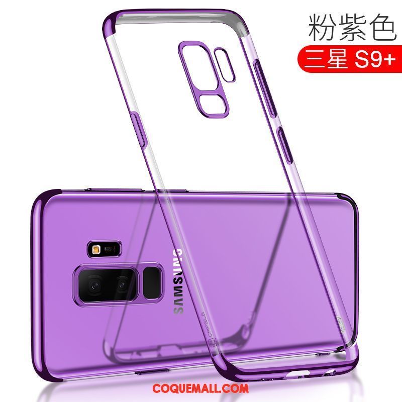 Étui Samsung Galaxy S9+ Incassable Violet Très Mince, Coque Samsung Galaxy S9+ Transparent Personnalité