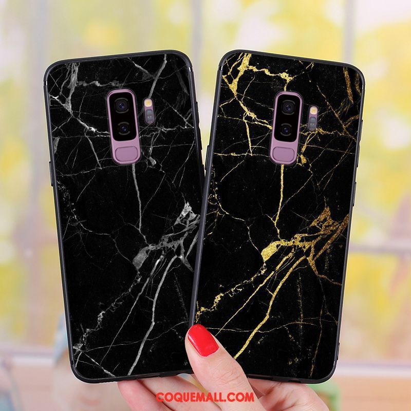 Étui Samsung Galaxy S9+ Ornements Suspendus Incassable Rose, Coque Samsung Galaxy S9+ Noir Fluide Doux