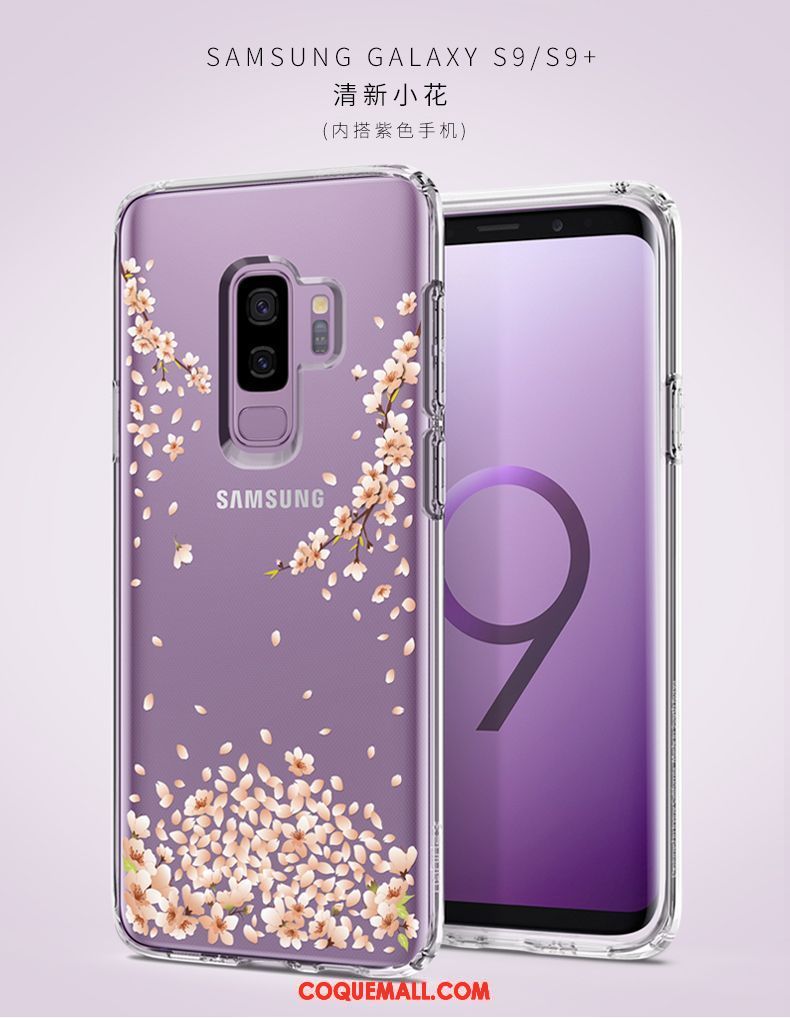 Étui Samsung Galaxy S9+ Tout Compris Personnalité Violet, Coque Samsung Galaxy S9+ Créatif Silicone