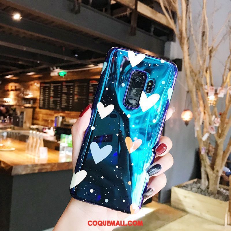 Étui Samsung Galaxy S9+ Tout Compris Silicone Bleu, Coque Samsung Galaxy S9+ Bleu Incassable