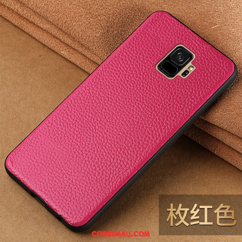 Étui Samsung Galaxy S9 Très Mince Incassable Étui En Cuir, Coque Samsung Galaxy S9 Tout Compris Téléphone Portable