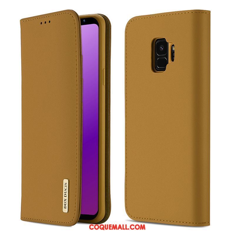 Étui Samsung Galaxy S9 Téléphone Portable Étoile Cuir, Coque Samsung Galaxy S9 Incassable Braun