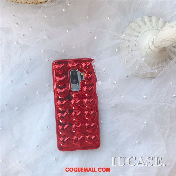 Étui Samsung Galaxy S9+ Téléphone Portable Étoile Rouge, Coque Samsung Galaxy S9+ Dimensionnel Fluide Doux