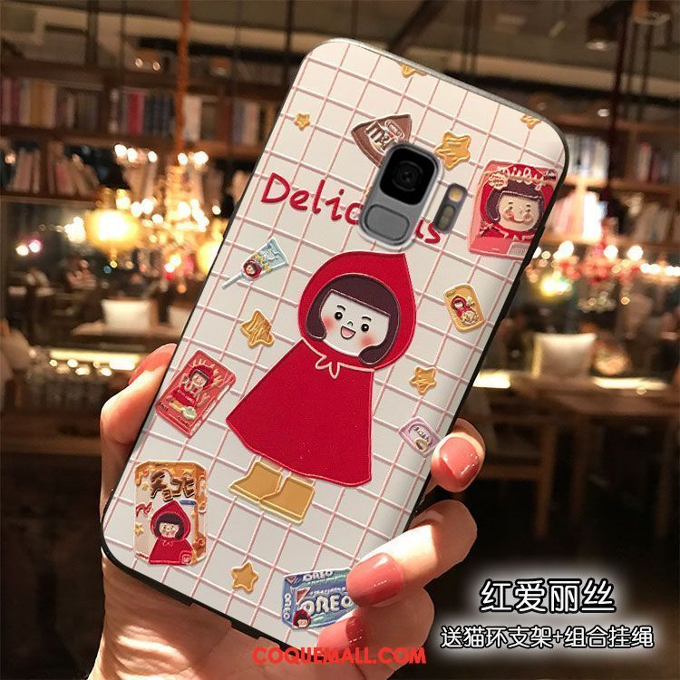 Étui Samsung Galaxy S9 Étoile Dessin Animé Personnalité, Coque Samsung Galaxy S9 Rouge Silicone