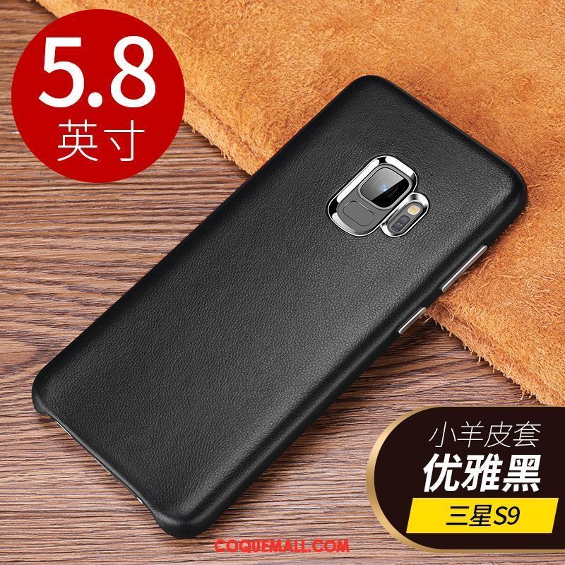 Étui Samsung Galaxy S9 Étui En Cuir Noir Luxe, Coque Samsung Galaxy S9 Téléphone Portable Légère