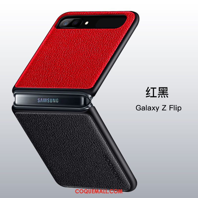 Étui Samsung Z Flip Plier Incassable Tout Compris, Coque Samsung Z Flip En Cuir Protection