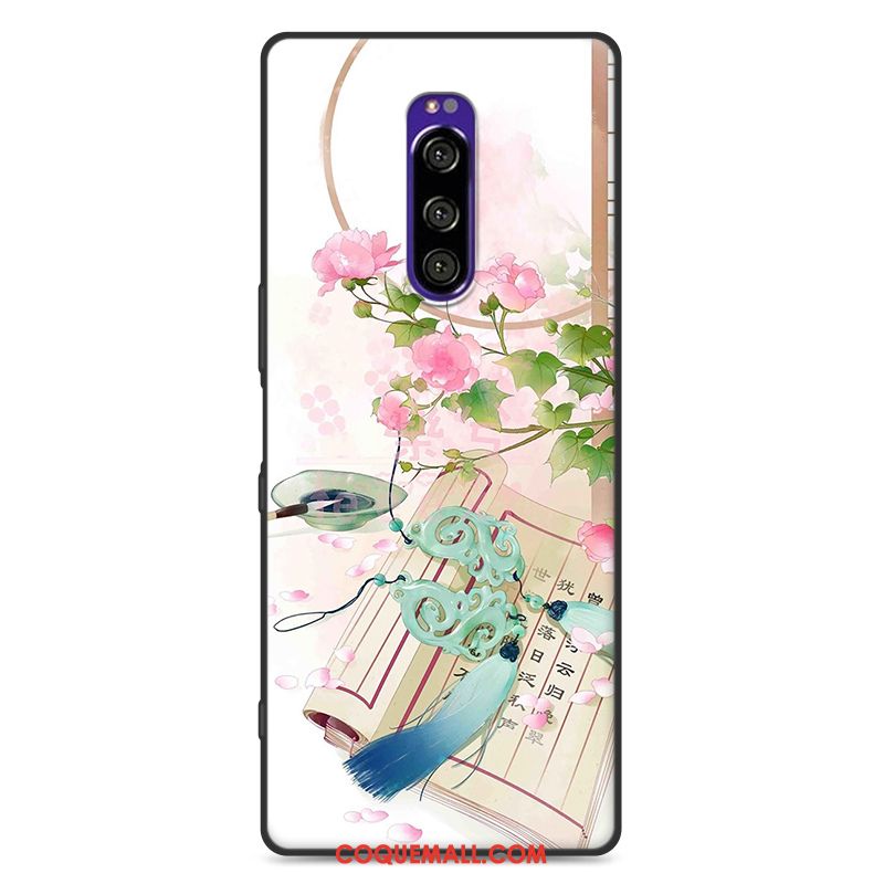 Étui Sony Xperia 1 Silicone Vent Ornements Suspendus, Coque Sony Xperia 1 Fluide Doux Nouveau