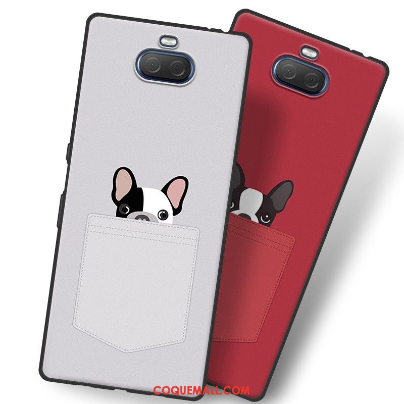 Étui Sony Xperia 10 Gris Fluide Doux Charmant, Coque Sony Xperia 10 Téléphone Portable Dessin Animé