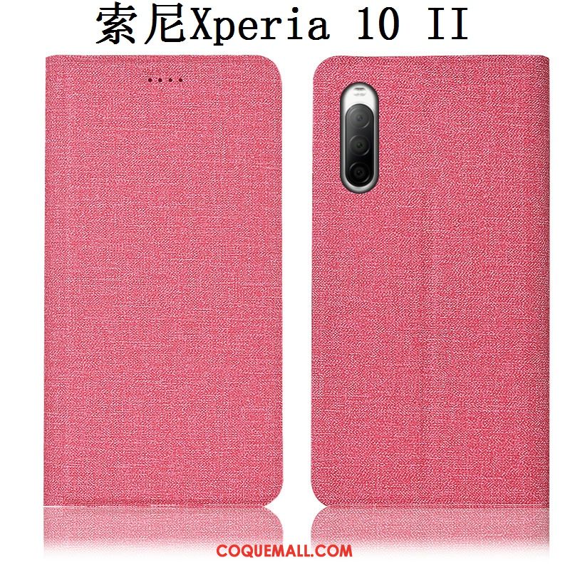 Étui Sony Xperia 10 Ii Incassable Protection Tout Compris, Coque Sony Xperia 10 Ii Lin En Cuir