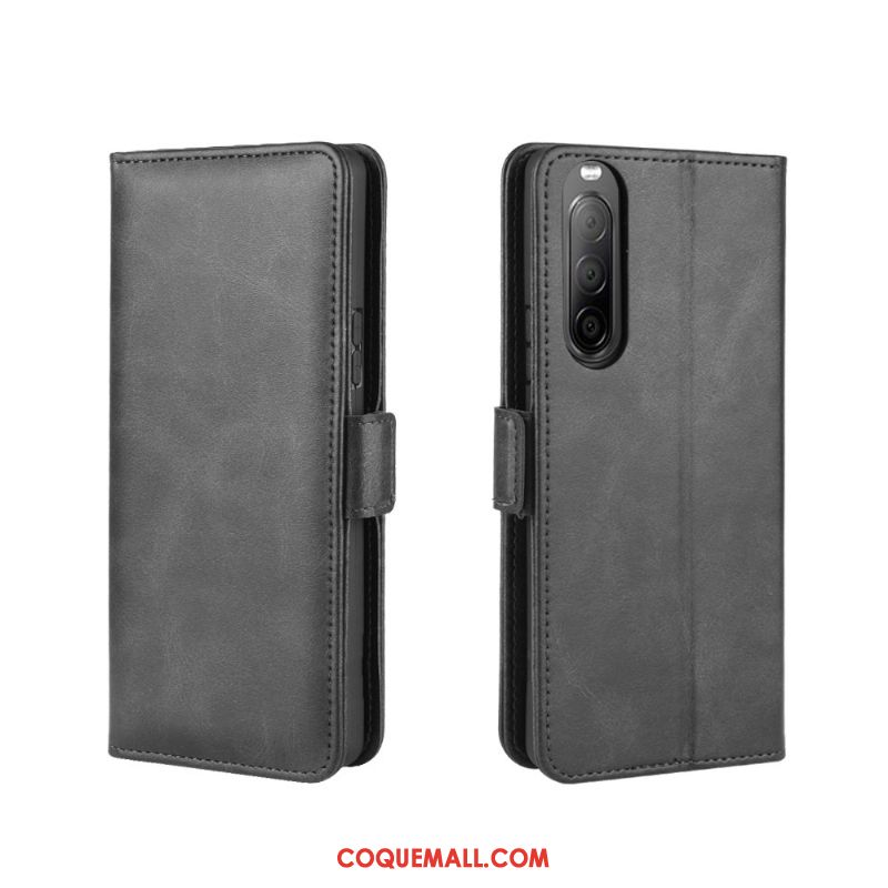 Étui Sony Xperia 10 Ii Protection Noir Téléphone Portable, Coque Sony Xperia 10 Ii Carte Une Agrafe