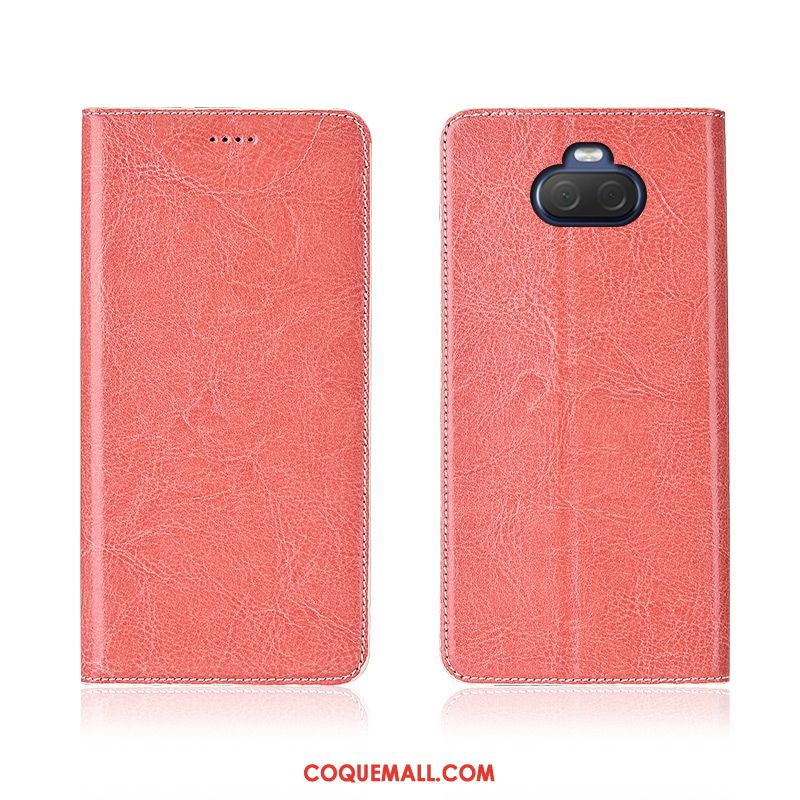 Étui Sony Xperia 10 Plus Cuir Véritable Tout Compris Clamshell, Coque Sony Xperia 10 Plus Délavé En Daim Protection