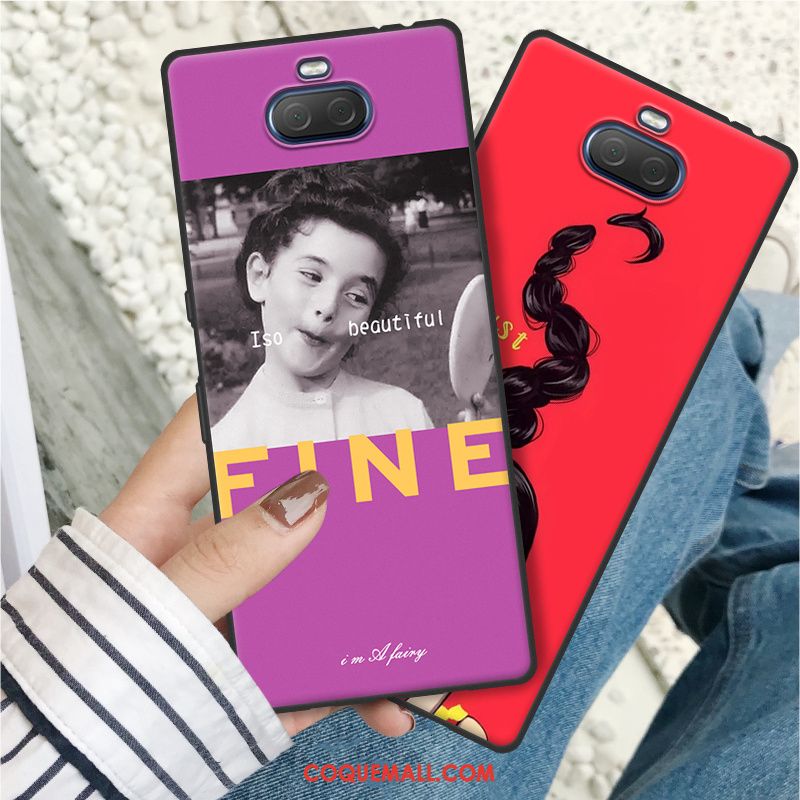 Étui Sony Xperia 10 Plus Fluide Doux Europe Rouge, Coque Sony Xperia 10 Plus Téléphone Portable Marque De Tendance