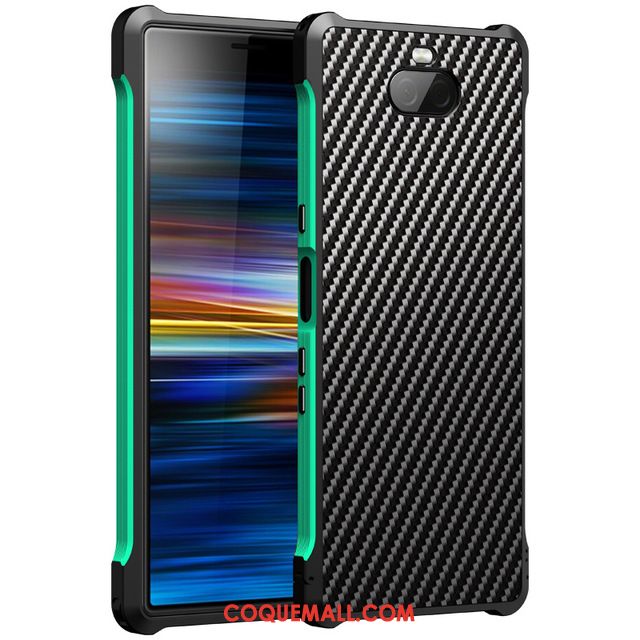 Étui Sony Xperia 10 Plus Incassable Border Vert, Coque Sony Xperia 10 Plus Tout Compris Métal