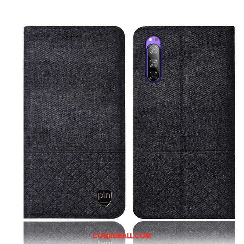 Étui Sony Xperia 5 Incassable Protection En Cuir, Coque Sony Xperia 5 Téléphone Portable Noir