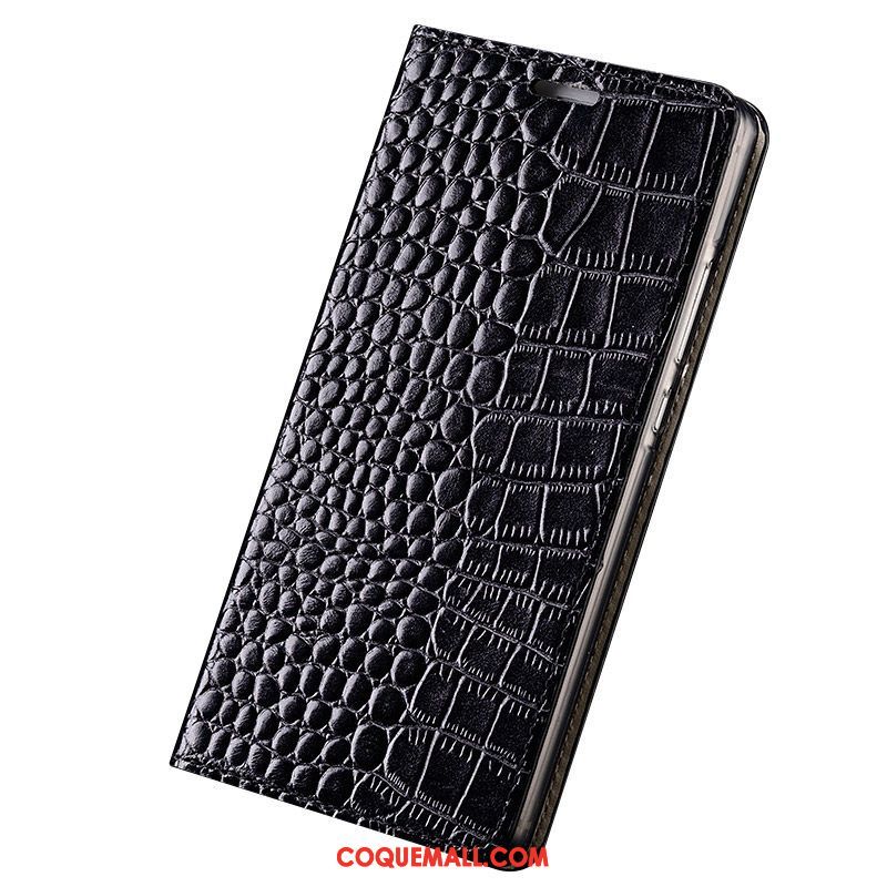 Étui Sony Xperia E5 Noir Cuir Véritable Fluide Doux, Coque Sony Xperia E5 Protection Incassable