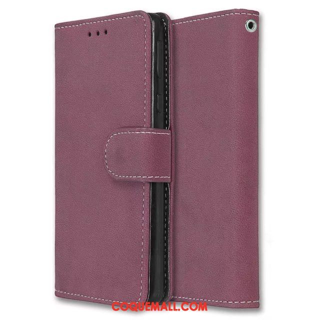 Étui Sony Xperia E5 Simple Étui En Cuir Clamshell, Coque Sony Xperia E5 Violet Portefeuille