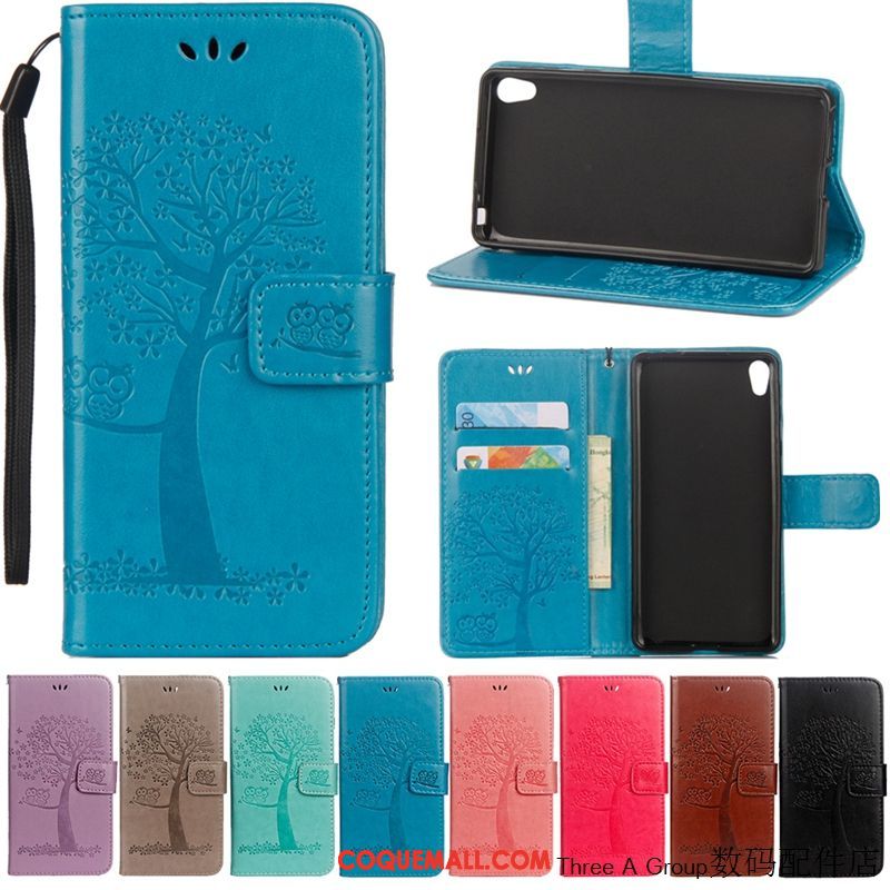 Étui Sony Xperia L1 Étui En Cuir Protection Téléphone Portable, Coque Sony Xperia L1 Bleu