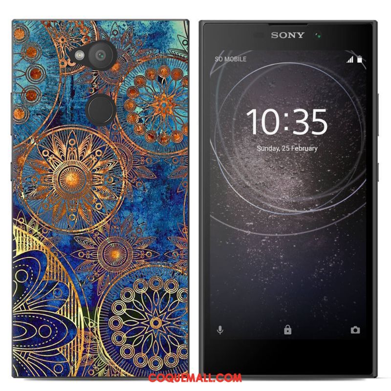 Étui Sony Xperia L2 Nouveau Tout Compris Fluide Doux, Coque Sony Xperia L2 Bleu Peinture