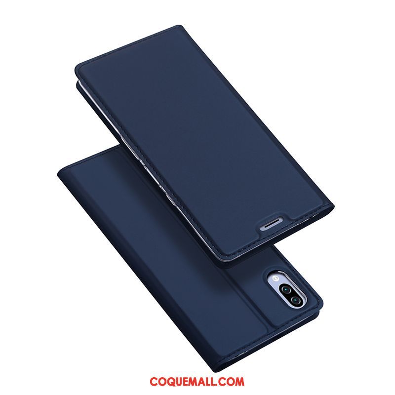 Étui Sony Xperia L3 En Cuir Très Mince Bleu Marin, Coque Sony Xperia L3 Tout Compris Téléphone Portable