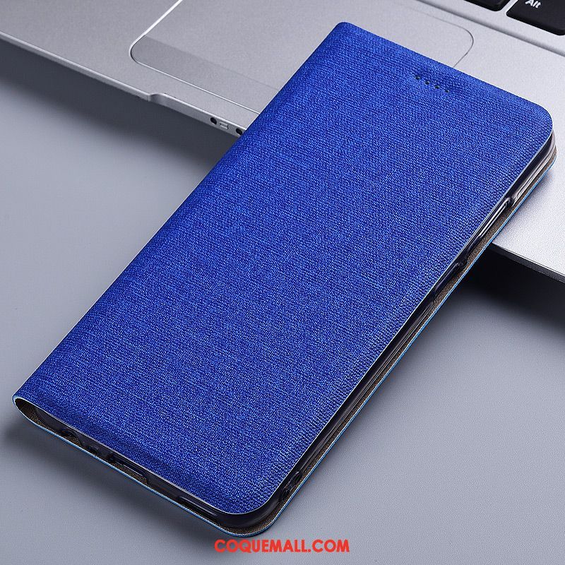 Étui Sony Xperia L3 Téléphone Portable Lin Bleu, Coque Sony Xperia L3 Incassable En Cuir