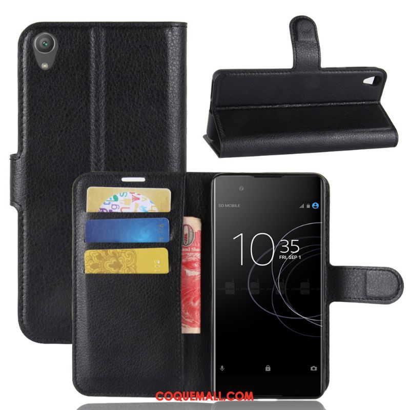 Étui Sony Xperia Xa Portefeuille Téléphone Portable Noir, Coque Sony Xperia Xa Protection Étui En Cuir