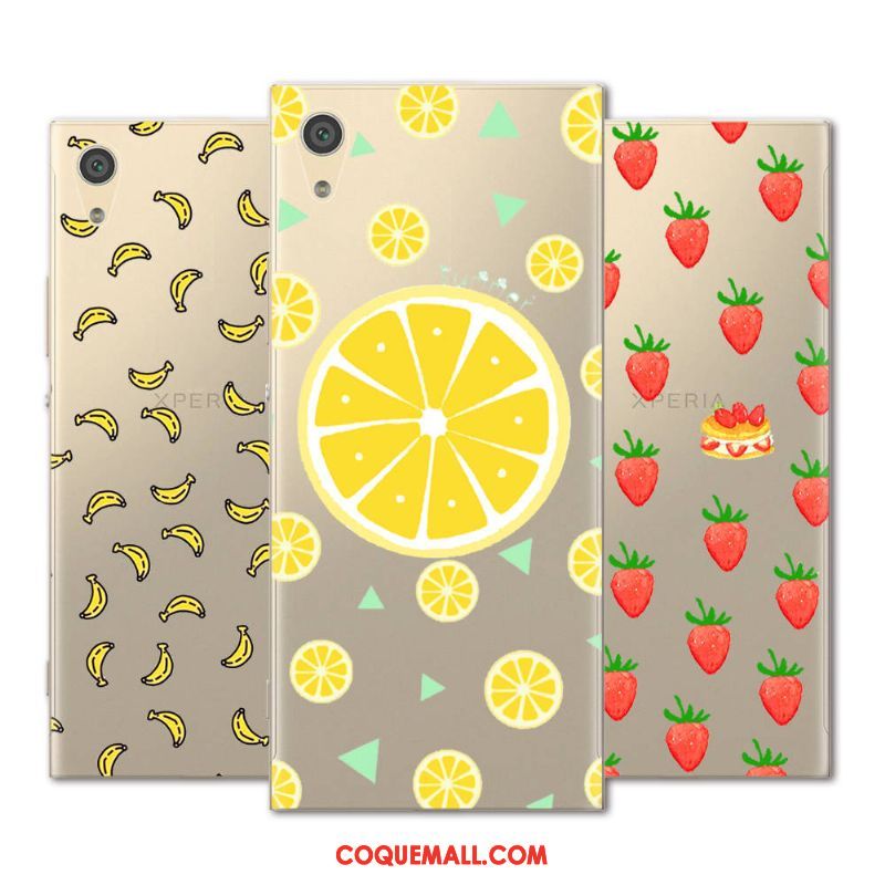 Étui Sony Xperia Xa Ultra Créatif Jaune Dessin Animé, Coque Sony Xperia Xa Ultra Téléphone Portable Fruit