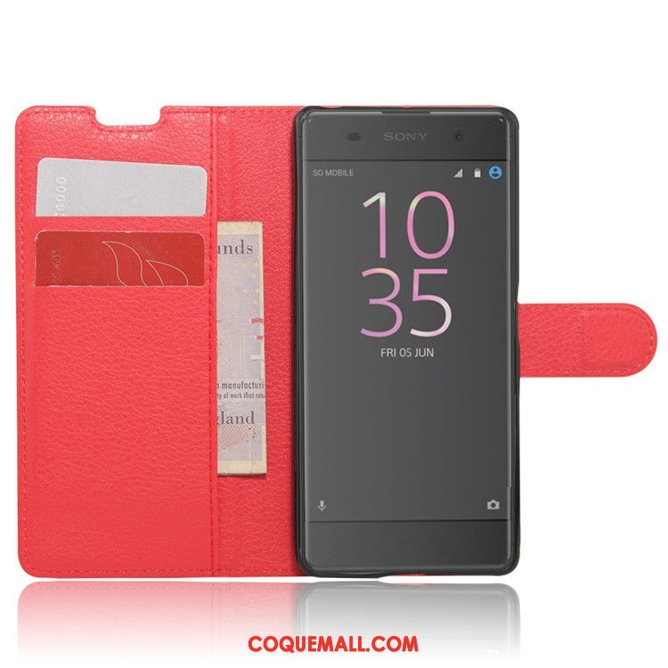 Étui Sony Xperia Xa1 Plus Étui En Cuir Rouge Protection, Coque Sony Xperia Xa1 Plus Téléphone Portable Carte