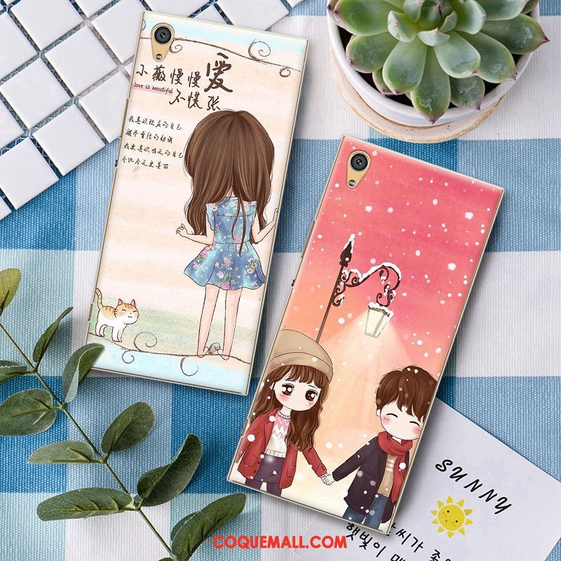 Étui Sony Xperia Xa1 Rose Téléphone Portable Tendance, Coque Sony Xperia Xa1 Protection Dessin Animé