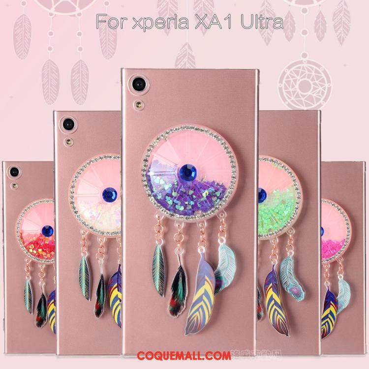 Étui Sony Xperia Xa1 Ultra Fluide Doux Protection Transparent, Coque Sony Xperia Xa1 Ultra Mesh Rose