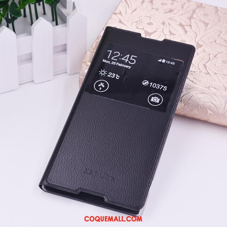 Étui Sony Xperia Xa1 Ultra Ouvrir La Fenêtre Protection Noir, Coque Sony Xperia Xa1 Ultra Téléphone Portable